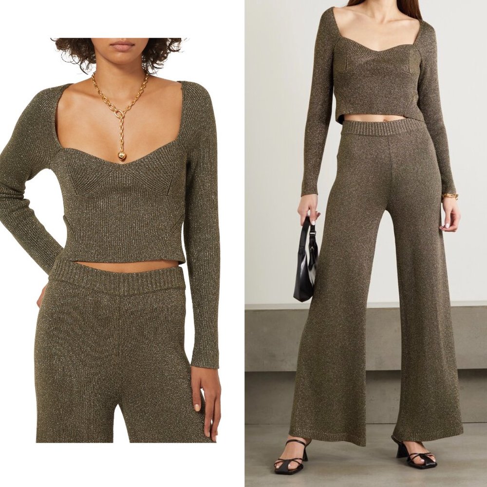 CLEARANCE** STAUD cerro metalic knit sweater FINAL PRICE